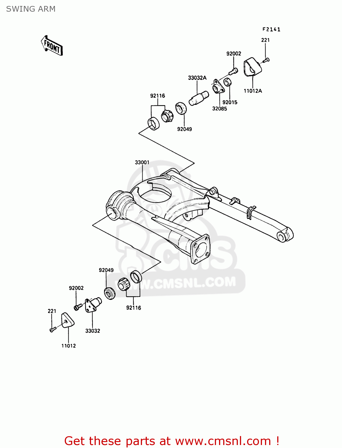 SWING ARM ZG1000A5 1000GTR 1990 EUROPE UK FR FG IT SD