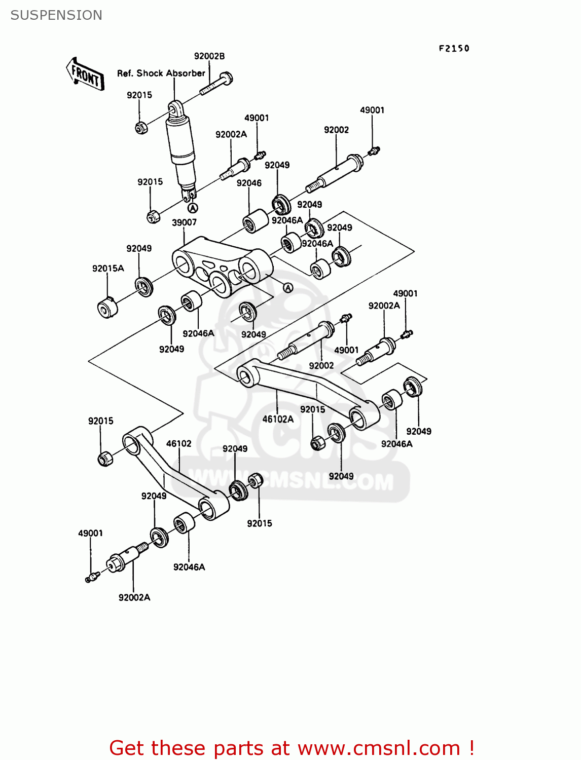 SUSPENSION ZG1000A5 1000GTR 1990 EUROPE UK FR FG IT SD