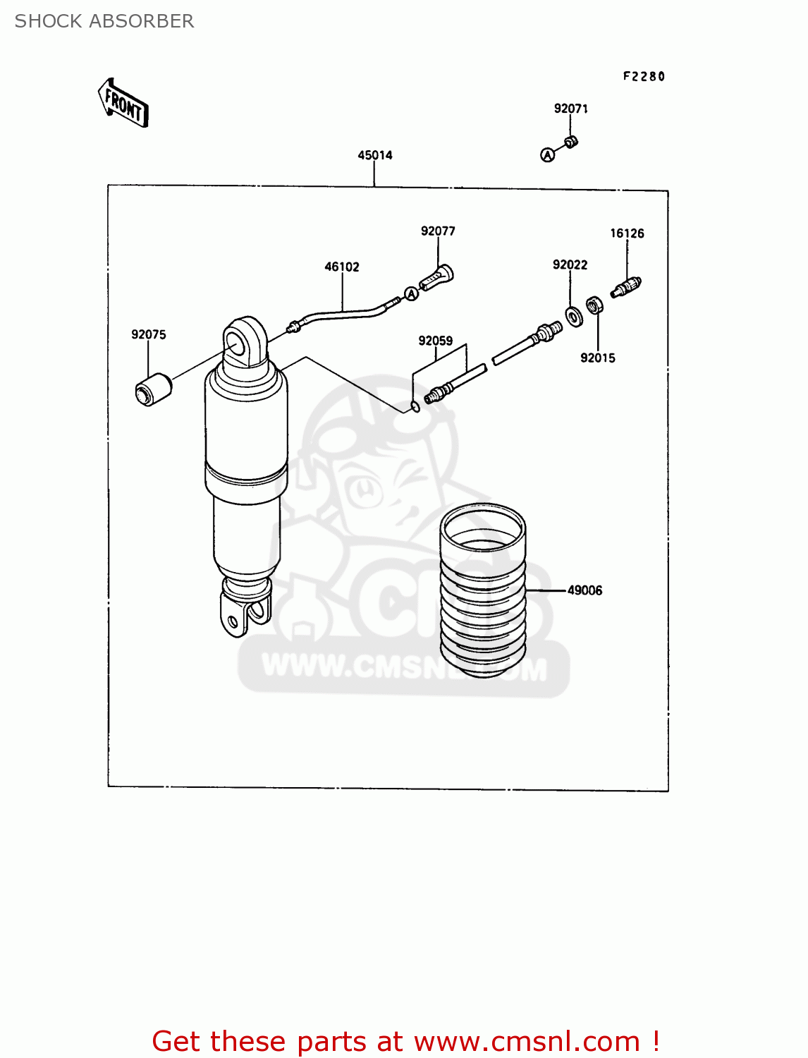 SHOCK ABSORBER ZG1000A5 1000GTR 1990 EUROPE UK FR FG IT SD