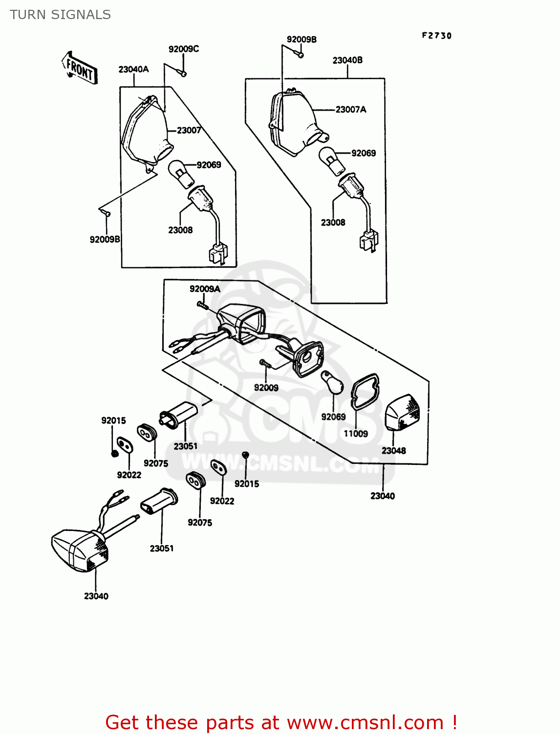 TURN SIGNALS ZG1000A5 1000GTR 1990 EUROPE UK FR FG IT SD