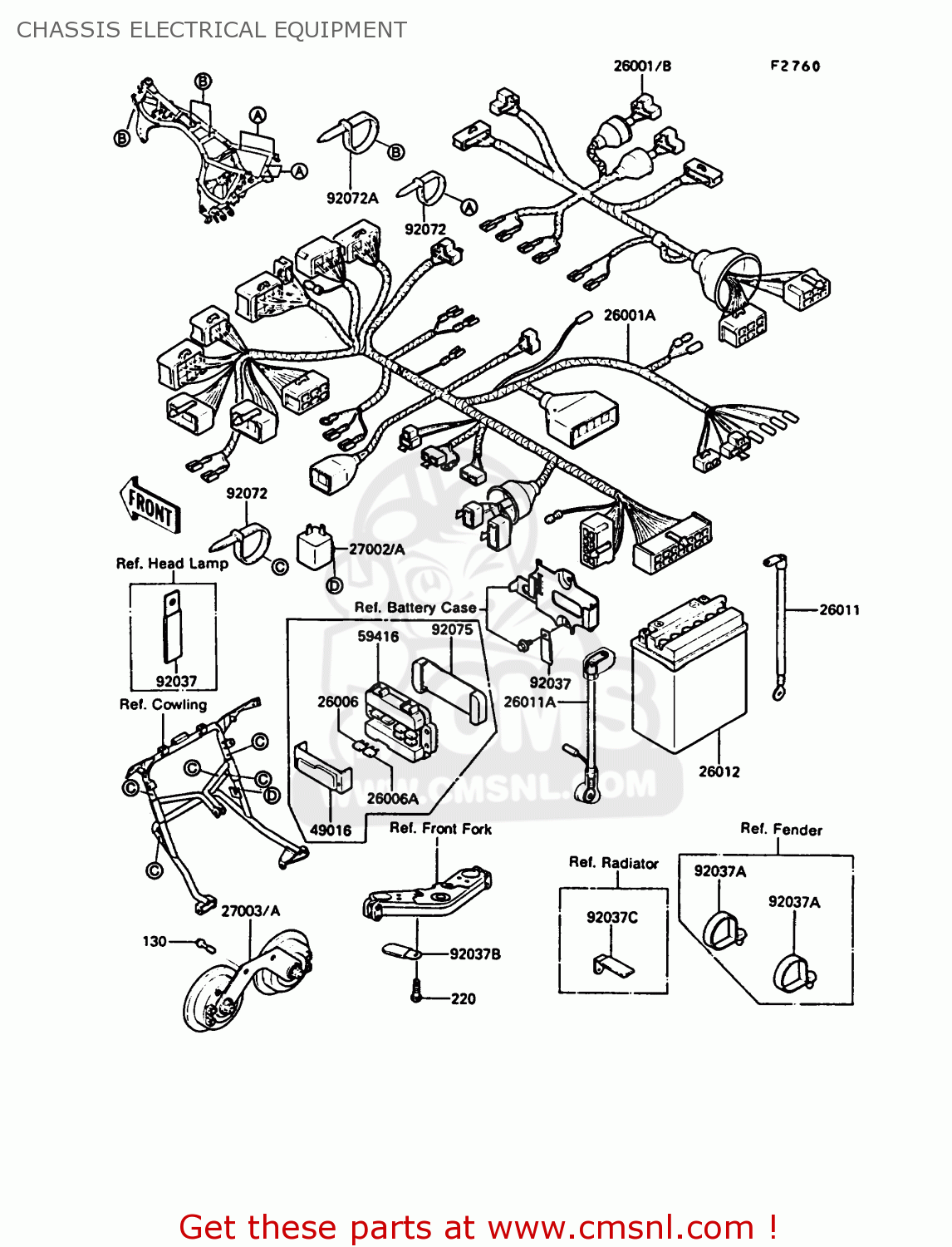 CHASSIS ELECTRICAL EQUIPMENT ZG1000A5 1000GTR 1990 EUROPE UK FR FG IT SD