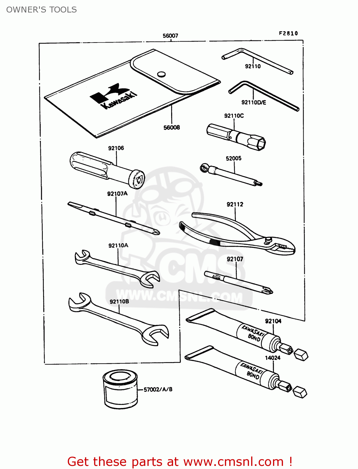 OWNER'S TOOLS ZG1000A5 1000GTR 1990 EUROPE UK FR FG IT SD