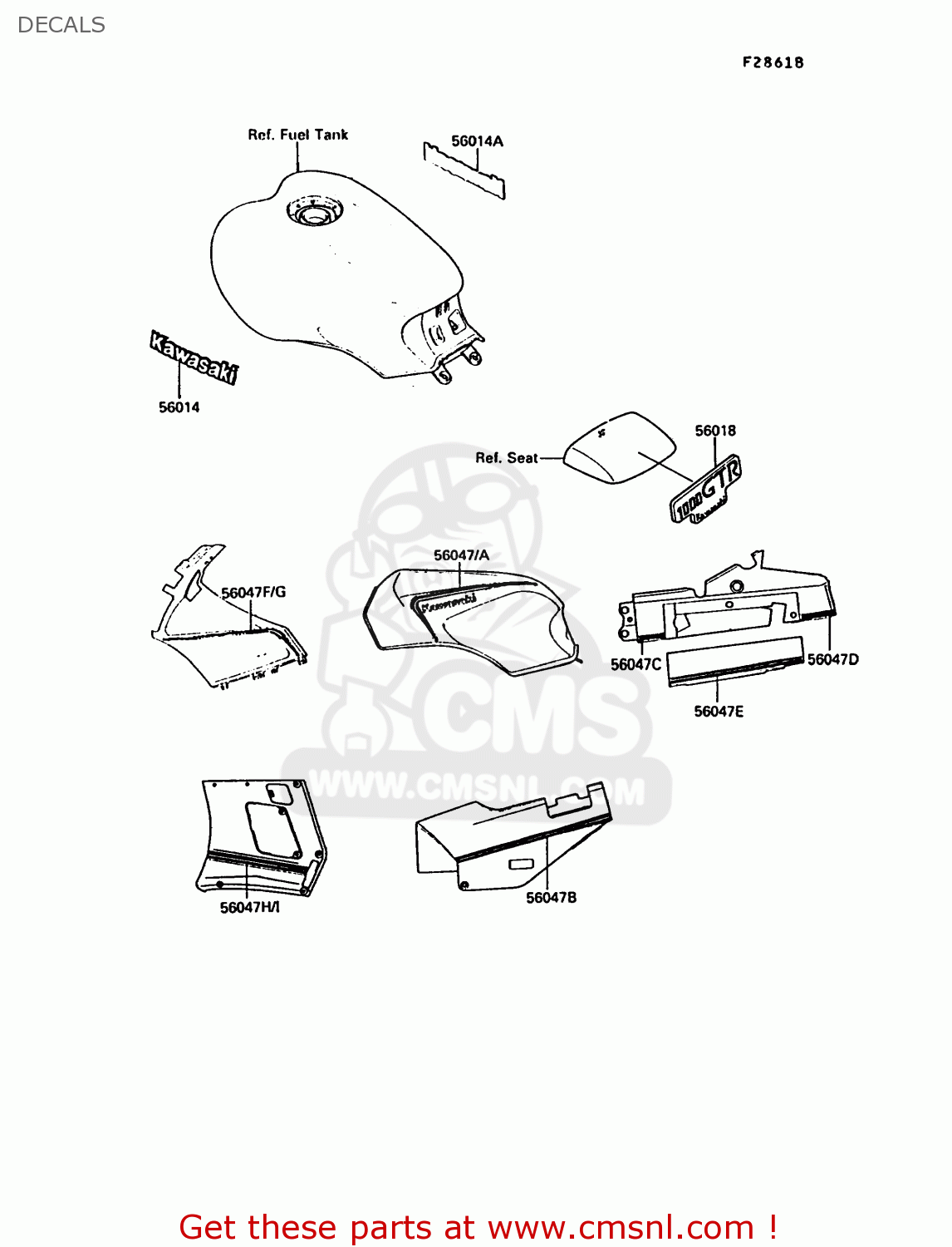 DECALS ZG1000A5 1000GTR 1990 EUROPE UK FR FG IT SD
