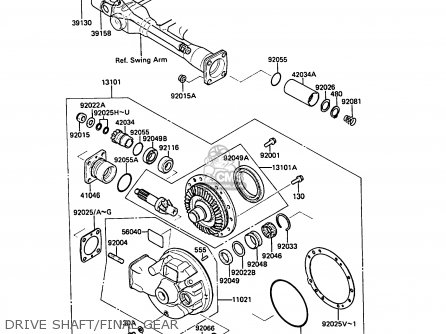 DRIVE SHAFT/FINAL GEAR - ZG1000A5 1000GTR 1990 EUROPE UK FR FG IT SD