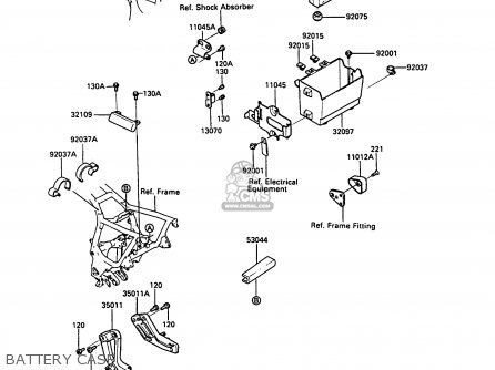 BATTERY CASE - ZG1000A5 1000GTR 1990 EUROPE UK FR FG IT SD