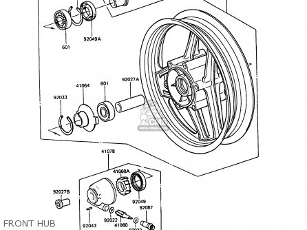 FRONT HUB - ZG1000A5 1000GTR 1990 EUROPE UK FR FG IT SD