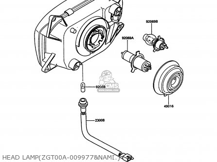HEAD LAMP(ZGT00A-009977&NAMI.) - ZG1000A5 1000GTR 1990 EUROPE UK FR FG IT SD
