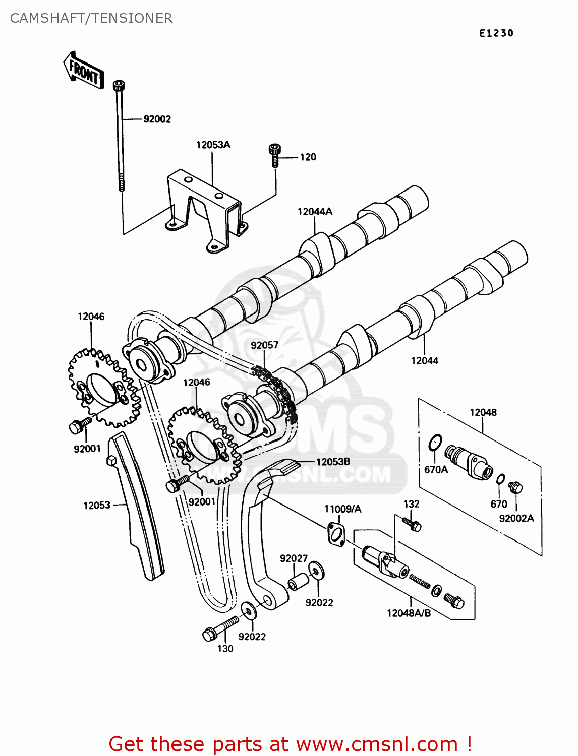 CAMSHAFT/TENSIONER ZG1000A5 CONCOURS 1990 USA CALIFORNIA CANADA