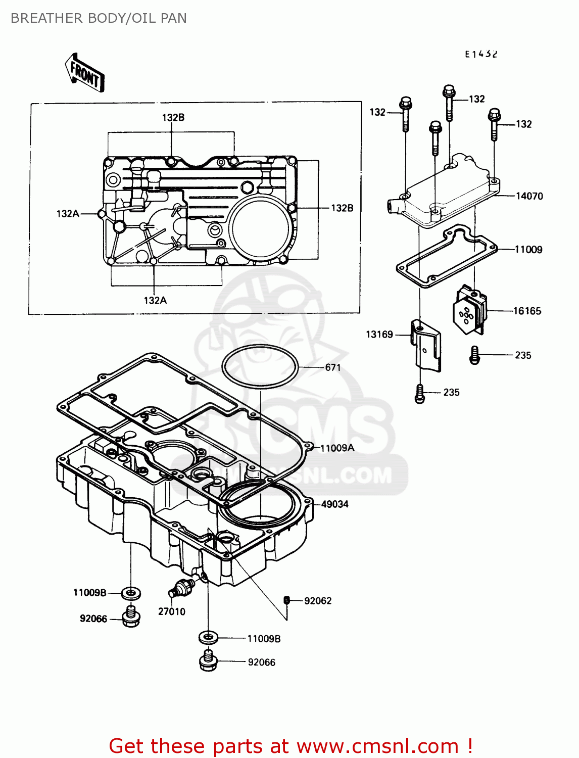 BREATHER BODY/OIL PAN ZG1000A5 CONCOURS 1990 USA CALIFORNIA CANADA