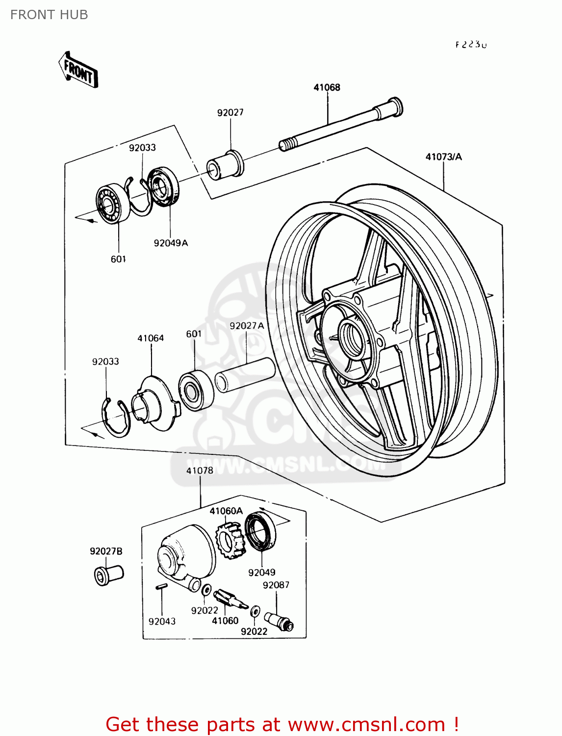 FRONT HUB ZG1000A5 CONCOURS 1990 USA CALIFORNIA CANADA