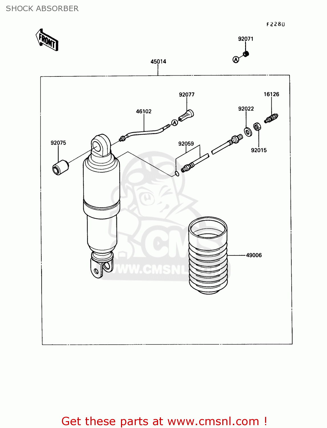 SHOCK ABSORBER ZG1000A5 CONCOURS 1990 USA CALIFORNIA CANADA