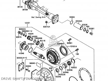 DRIVE SHAFT/FINAL GEAR - ZG1000A5 CONCOURS 1990 USA CALIFORNIA CANADA