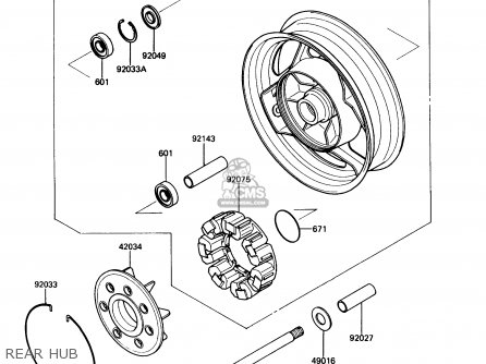 REAR HUB - ZG1000A5 CONCOURS 1990 USA CALIFORNIA CANADA