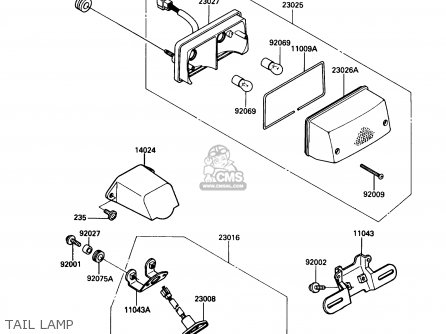 TAIL LAMP - ZG1000A5 CONCOURS 1990 USA CALIFORNIA CANADA