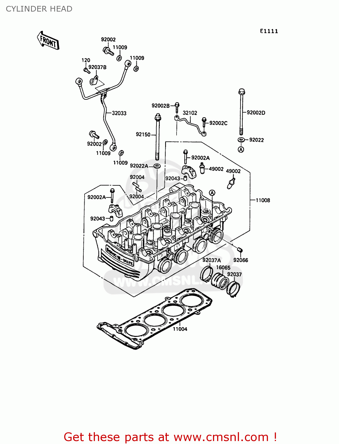 CYLINDER HEAD ZG1000A6 1000GTR 1991 AUSTRIA NR