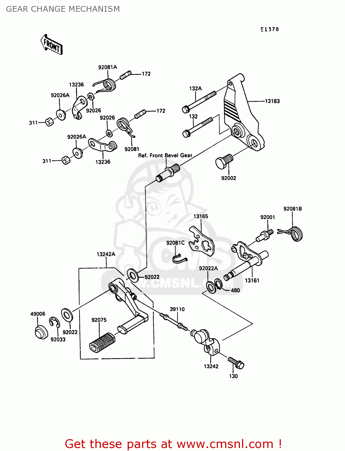 GEAR CHANGE MECHANISM ZG1000A6 1000GTR 1991 AUSTRIA NR