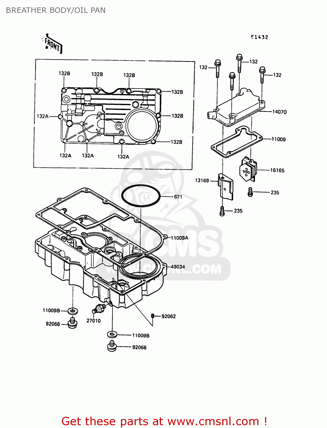 BREATHER BODY/OIL PAN ZG1000A6 1000GTR 1991 AUSTRIA NR