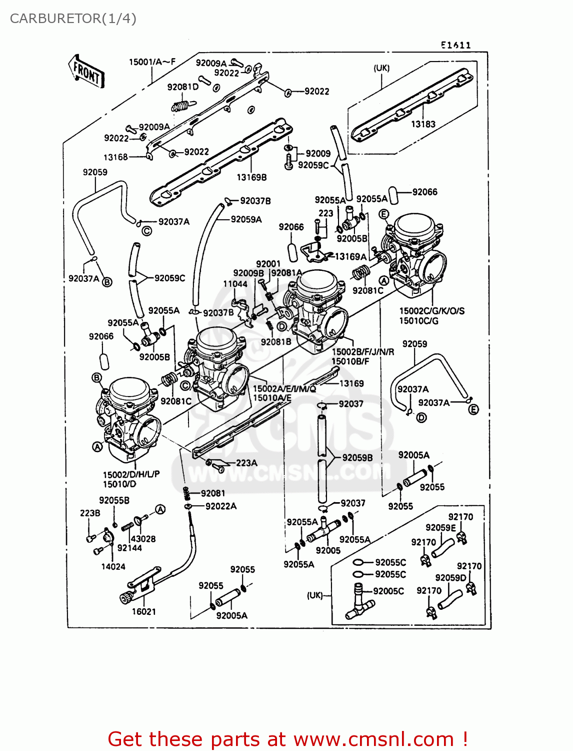 CARBURETOR(1/4) ZG1000A6 1000GTR 1991 AUSTRIA NR