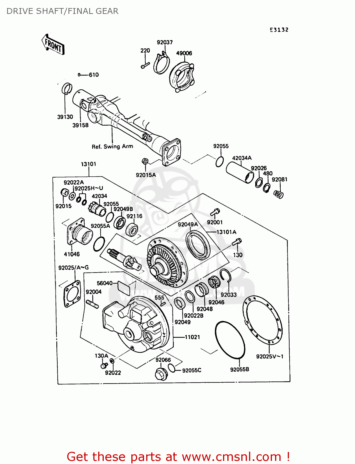 DRIVE SHAFT/FINAL GEAR ZG1000A6 1000GTR 1991 AUSTRIA NR