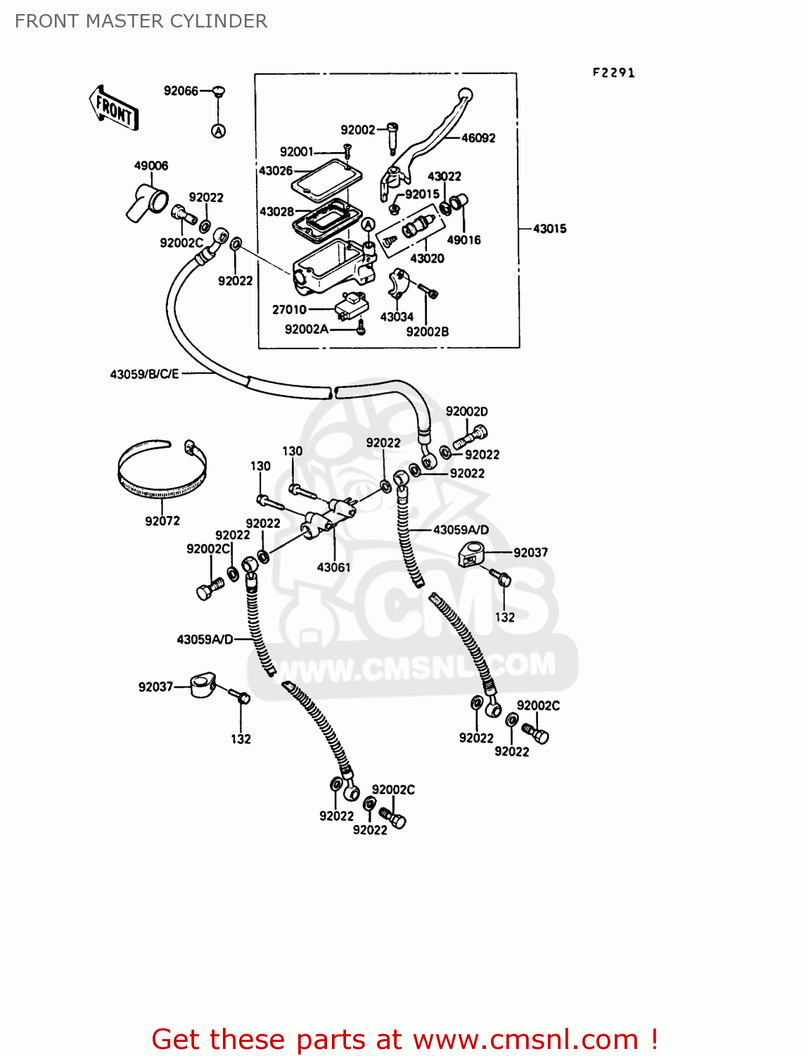 FRONT MASTER CYLINDER ZG1000A6 1000GTR 1991 AUSTRIA NR