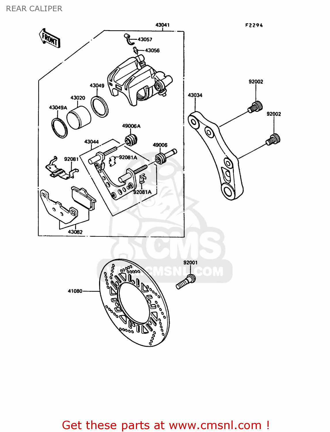 REAR CALIPER ZG1000A6 1000GTR 1991 AUSTRIA NR