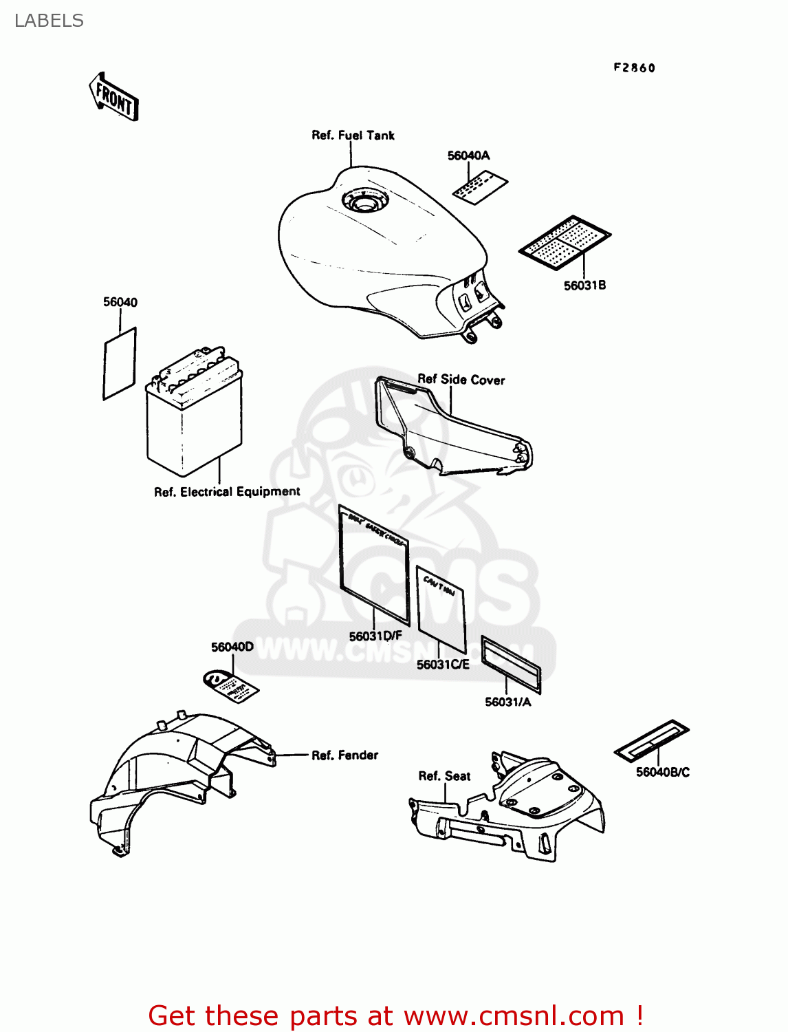 LABELS ZG1000A6 1000GTR 1991 AUSTRIA NR
