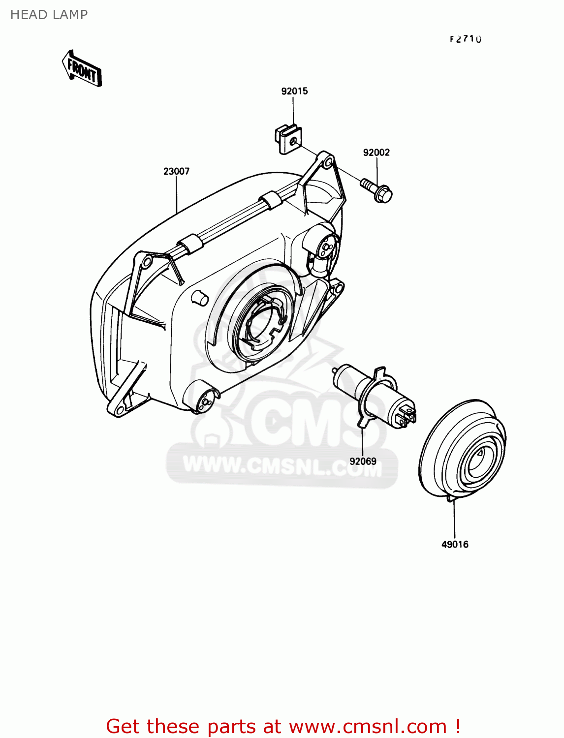 HEAD LAMP ZG1000A6 CONCOURS 1991 USA CALIFORNIA CANADA