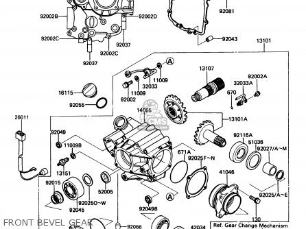 FRONT BEVEL GEAR - ZG1000A6 CONCOURS 1991 USA CALIFORNIA CANADA