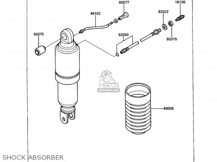 SHOCK ABSORBER - ZG1000A6 CONCOURS 1991 USA CALIFORNIA CANADA