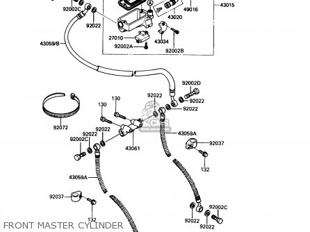 FRONT MASTER CYLINDER - ZG1000A6 CONCOURS 1991 USA CALIFORNIA CANADA