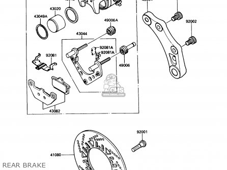 REAR BRAKE - ZG1000A6 CONCOURS 1991 USA CALIFORNIA CANADA