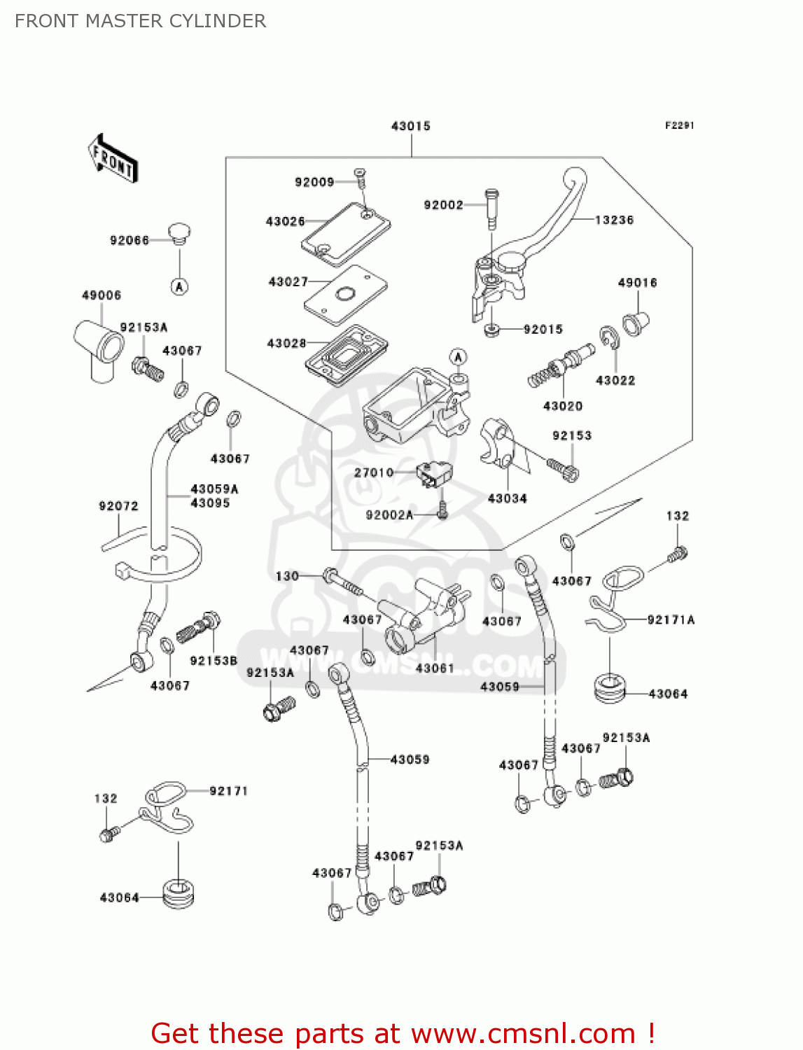 FRONT MASTER CYLINDER ZG1000A6F CONCOURS 2006 USA CALIFORNIA CANADA