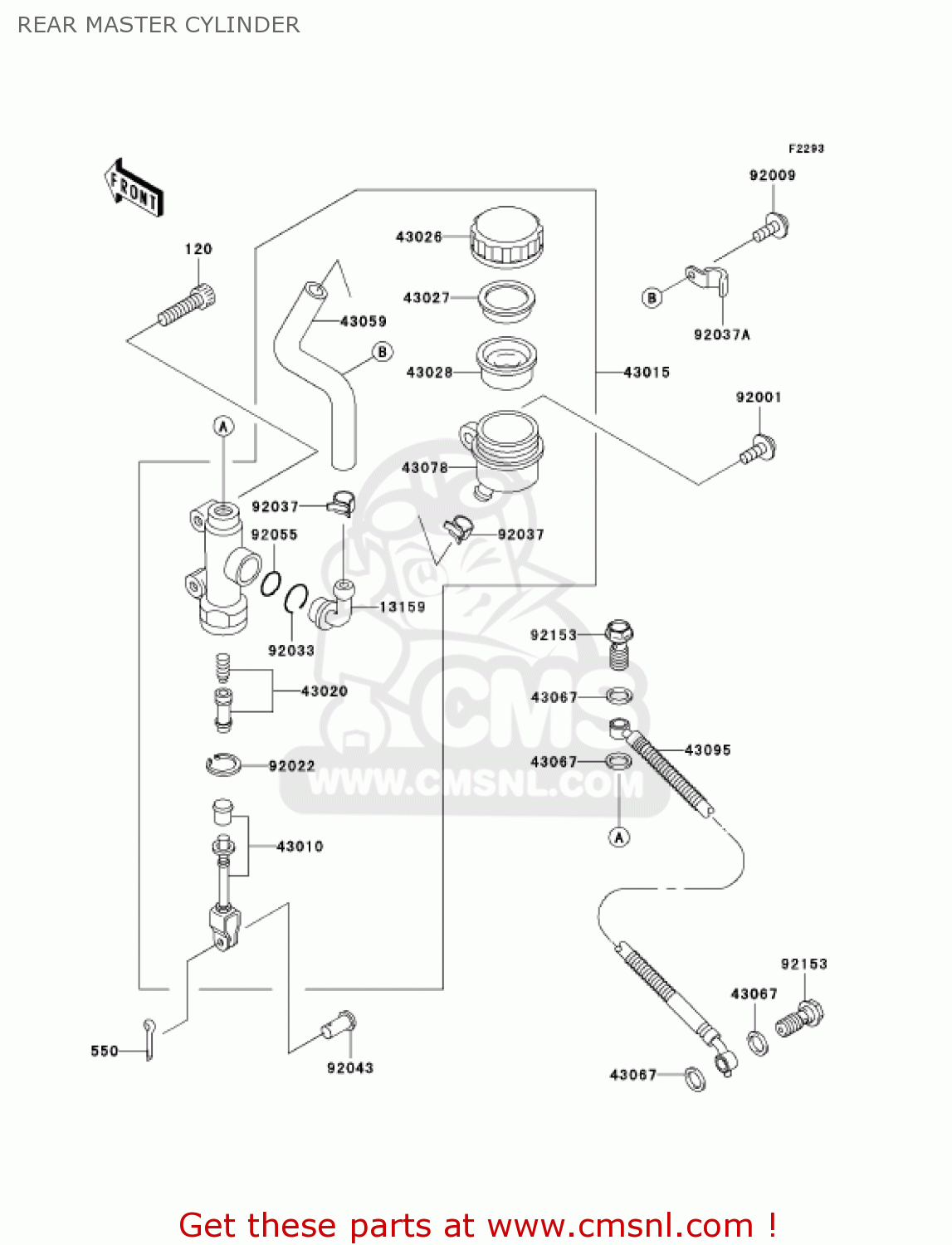 REAR MASTER CYLINDER ZG1000A6F CONCOURS 2006 USA CALIFORNIA CANADA