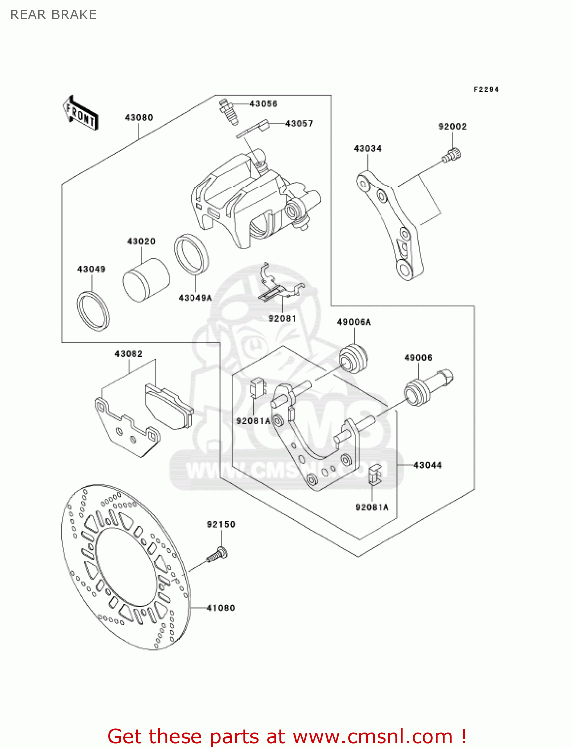 REAR BRAKE ZG1000A6F CONCOURS 2006 USA CALIFORNIA CANADA