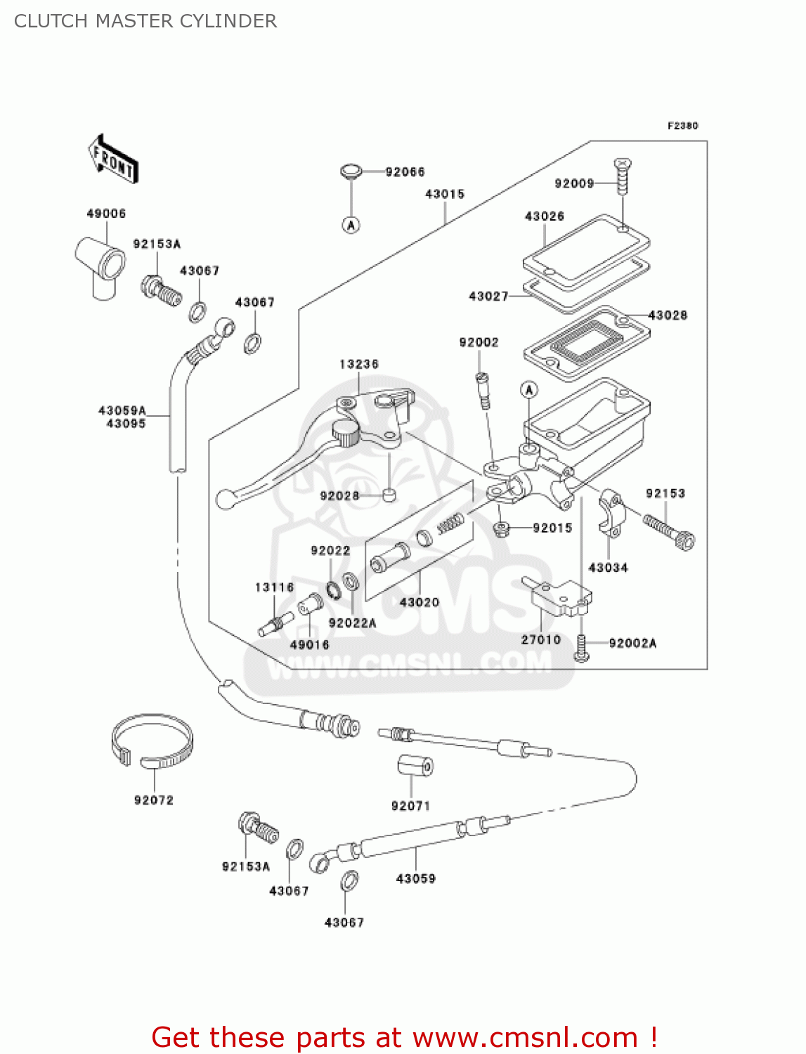 CLUTCH MASTER CYLINDER ZG1000A6F CONCOURS 2006 USA CALIFORNIA CANADA
