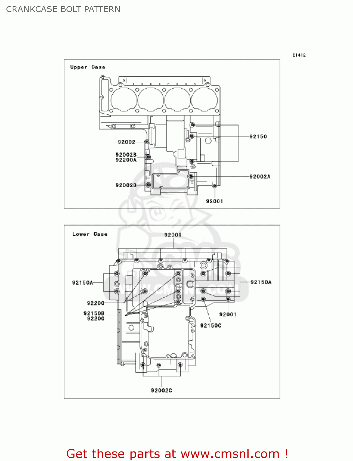 CRANKCASE BOLT PATTERN ZG1000A6F CONCOURS 2006 USA CALIFORNIA CANADA