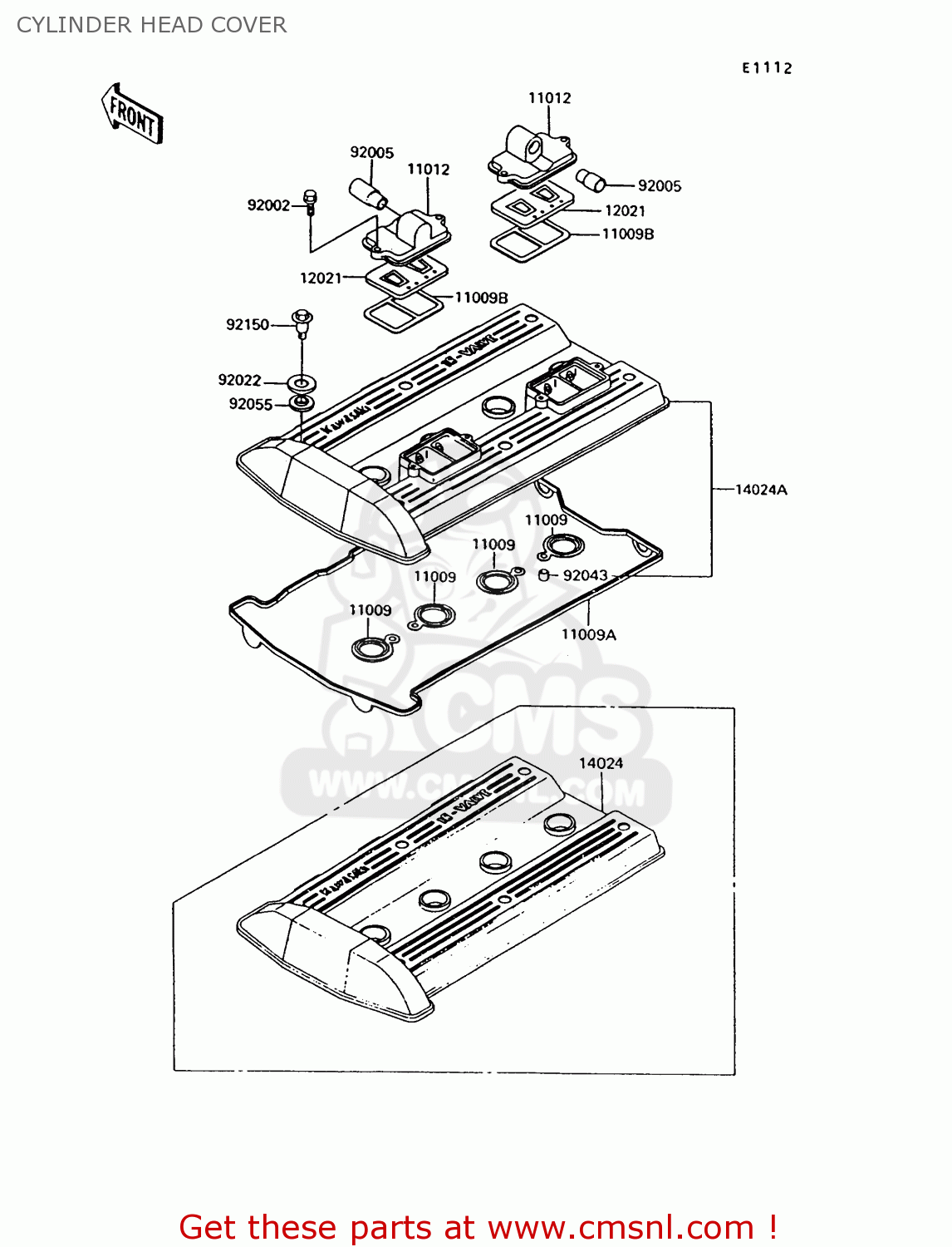 CYLINDER HEAD COVER ZG1000A7 1000GTR 1992 EUROPE UK FR AR FG ST