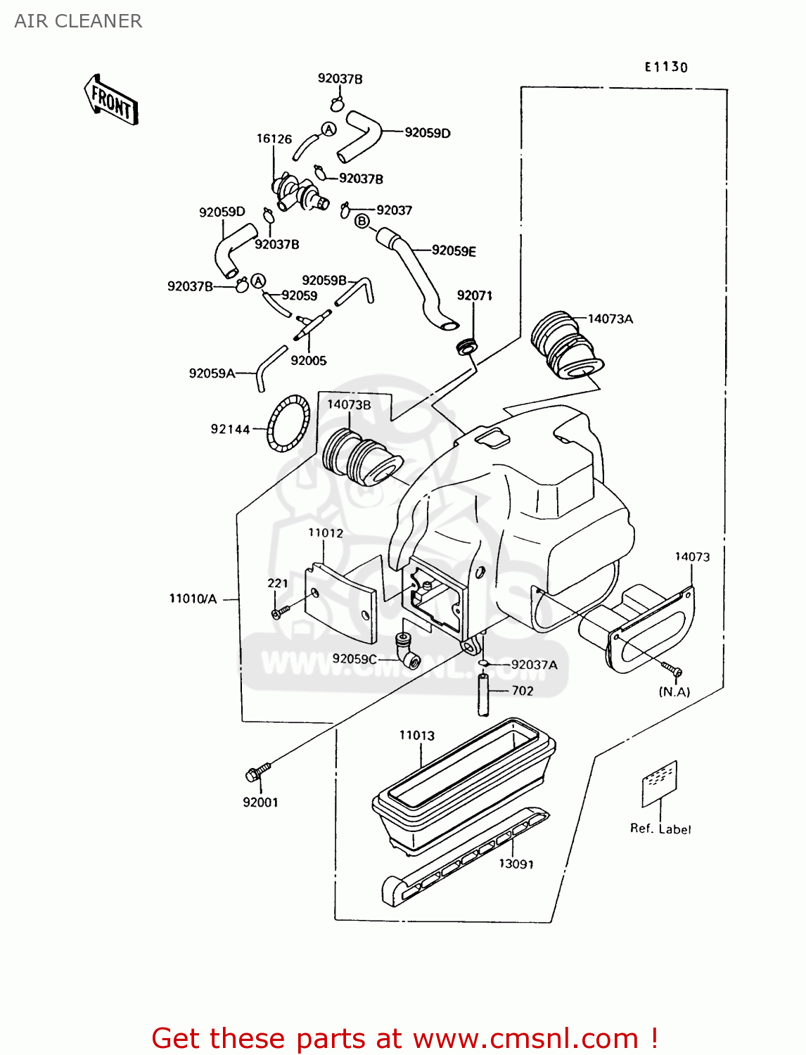 AIR CLEANER ZG1000A7 1000GTR 1992 EUROPE UK FR AR FG ST