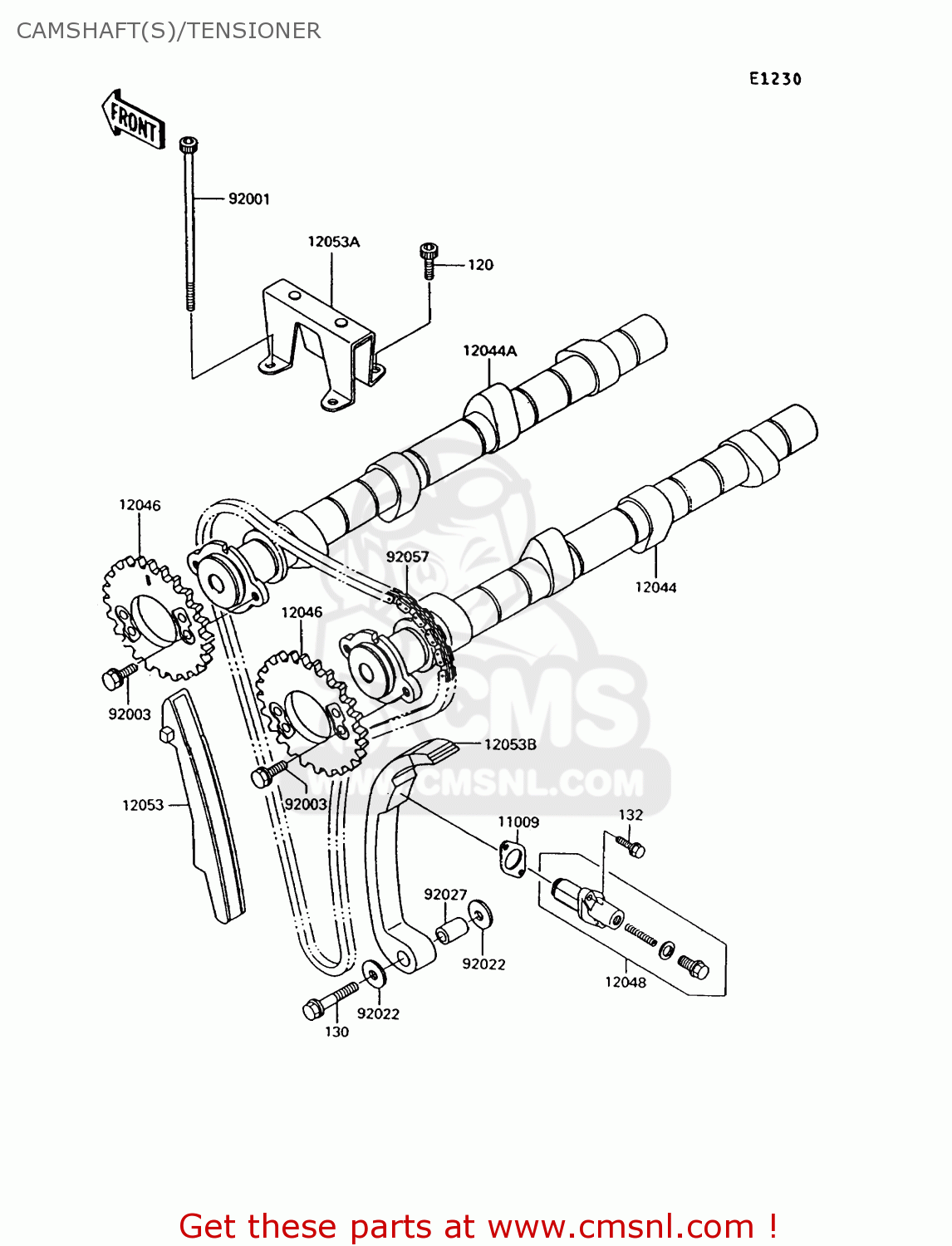 CAMSHAFT(S)/TENSIONER ZG1000A7 1000GTR 1992 EUROPE UK FR AR FG ST