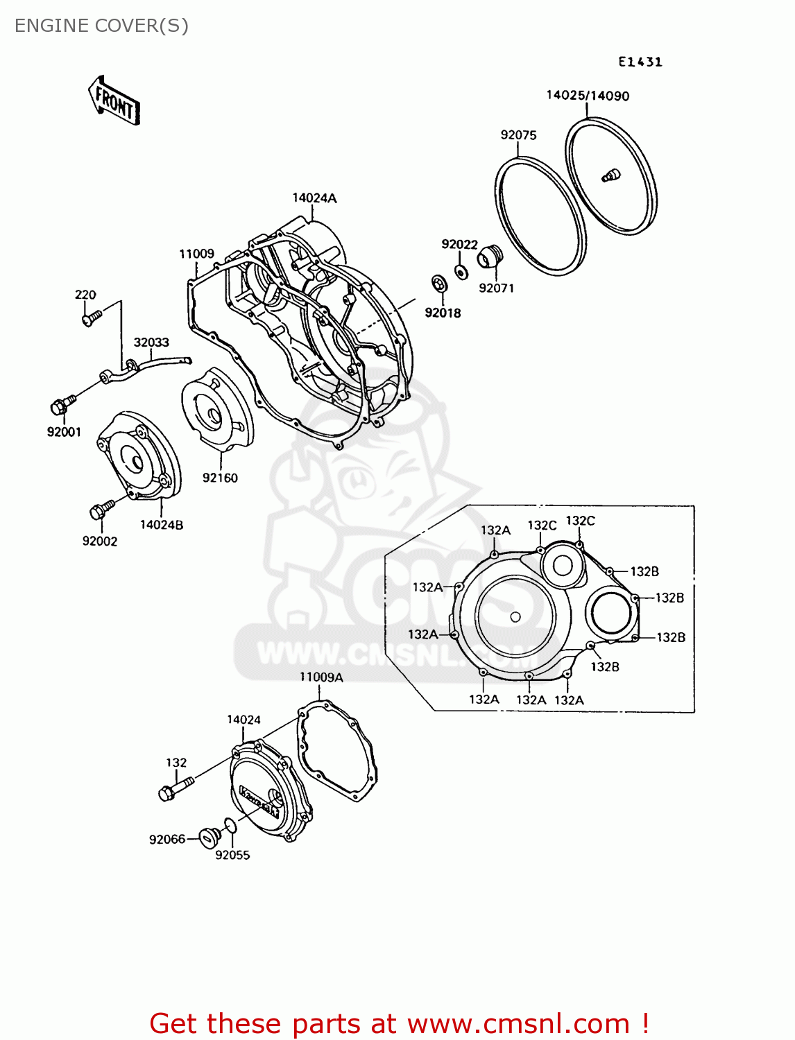 ENGINE COVER(S) ZG1000A7 1000GTR 1992 EUROPE UK FR AR FG ST