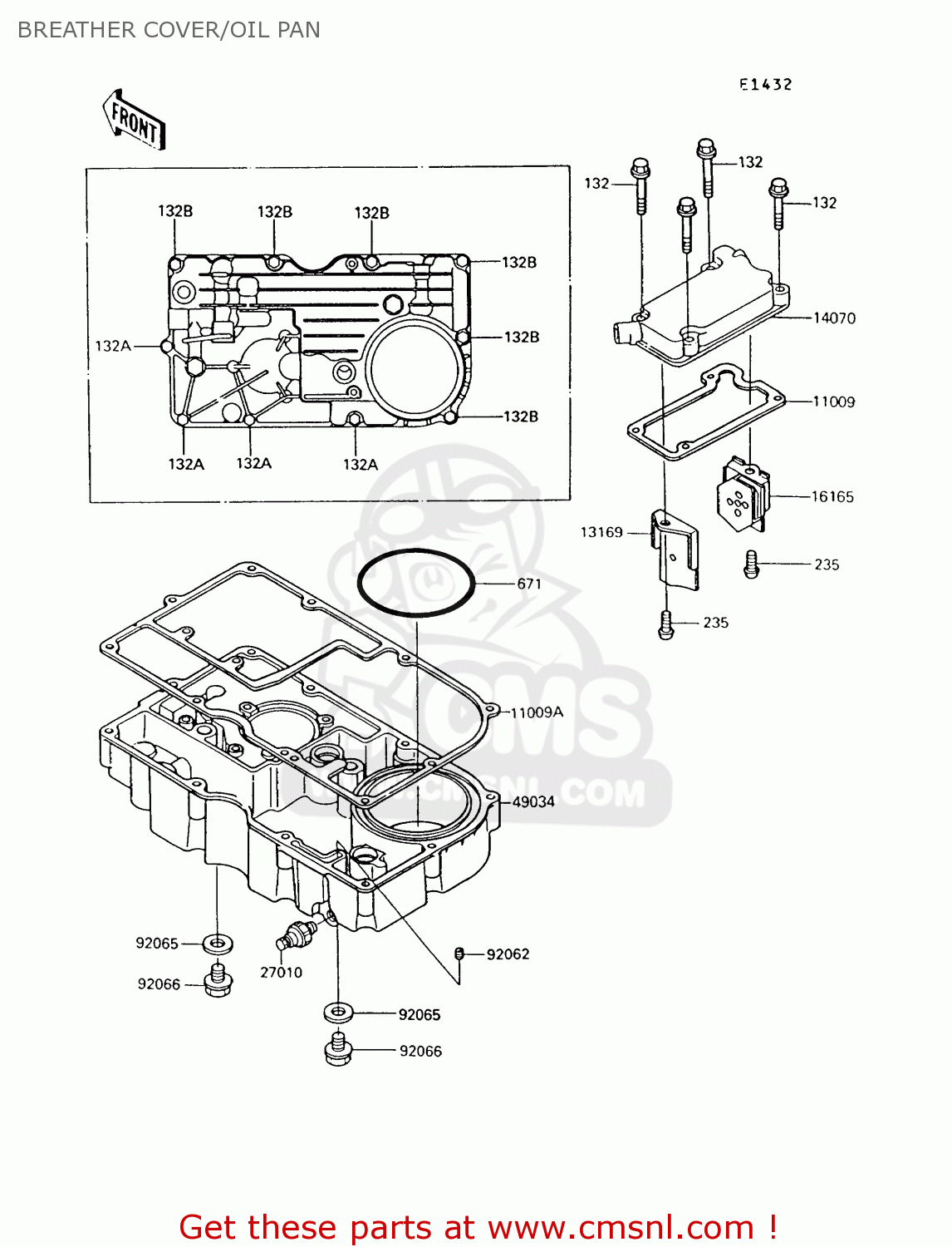 BREATHER COVER/OIL PAN ZG1000A7 1000GTR 1992 EUROPE UK FR AR FG ST