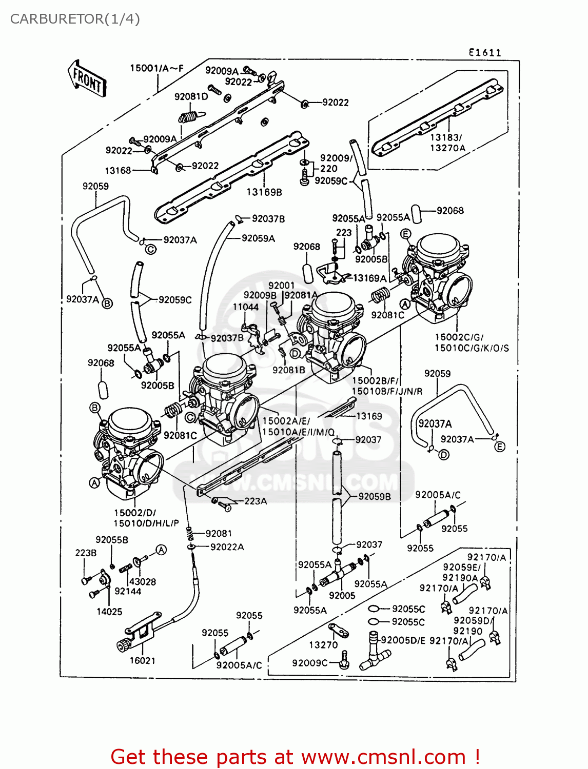 CARBURETOR(1/4) ZG1000A7 1000GTR 1992 EUROPE UK FR AR FG ST