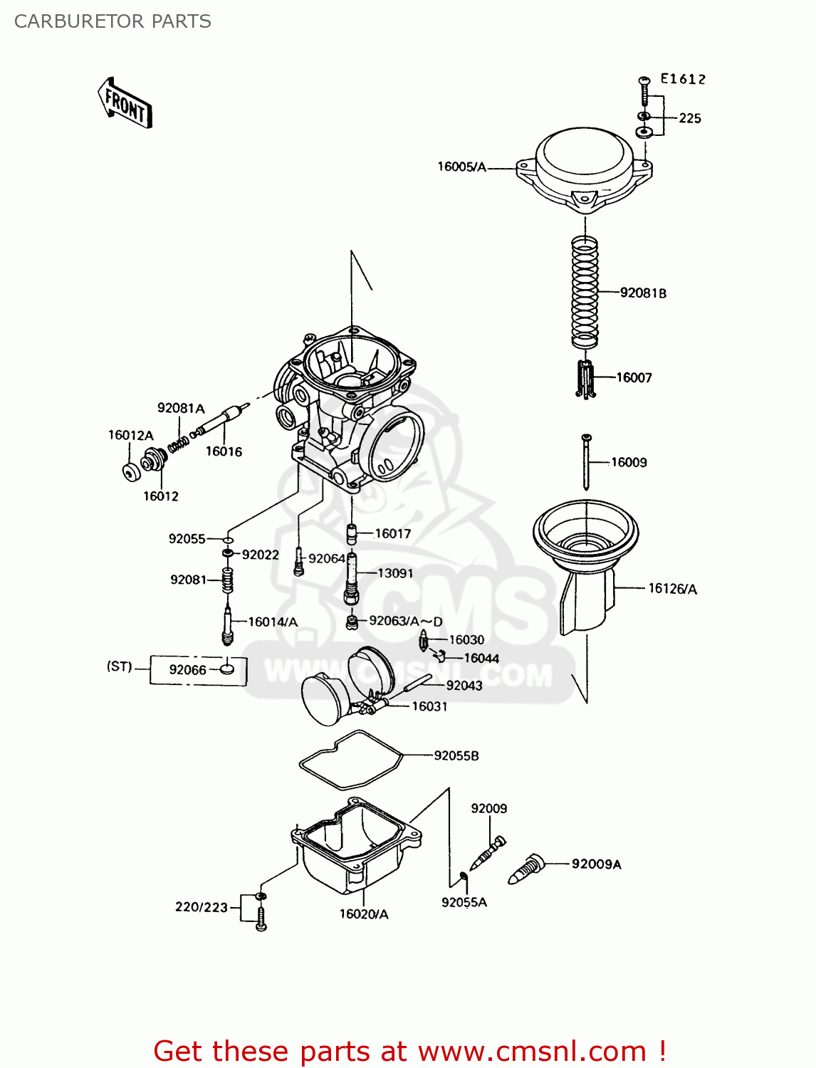 CARBURETOR PARTS ZG1000A7 1000GTR 1992 EUROPE UK FR AR FG ST