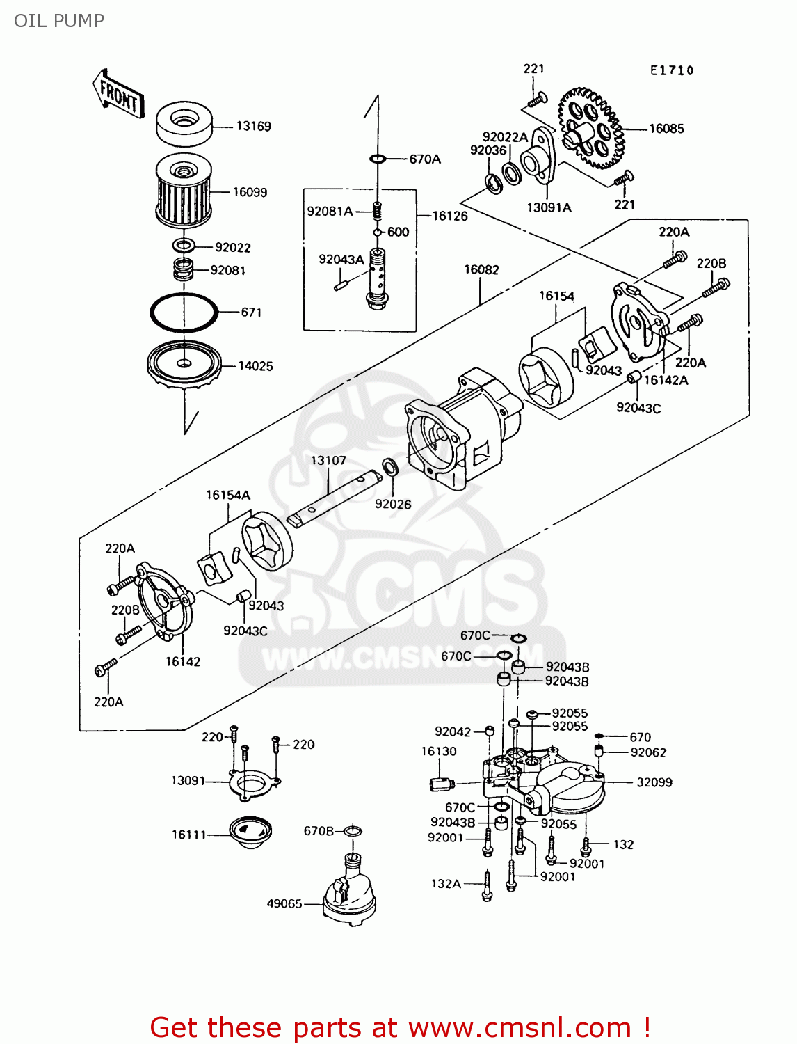 OIL PUMP ZG1000A7 1000GTR 1992 EUROPE UK FR AR FG ST