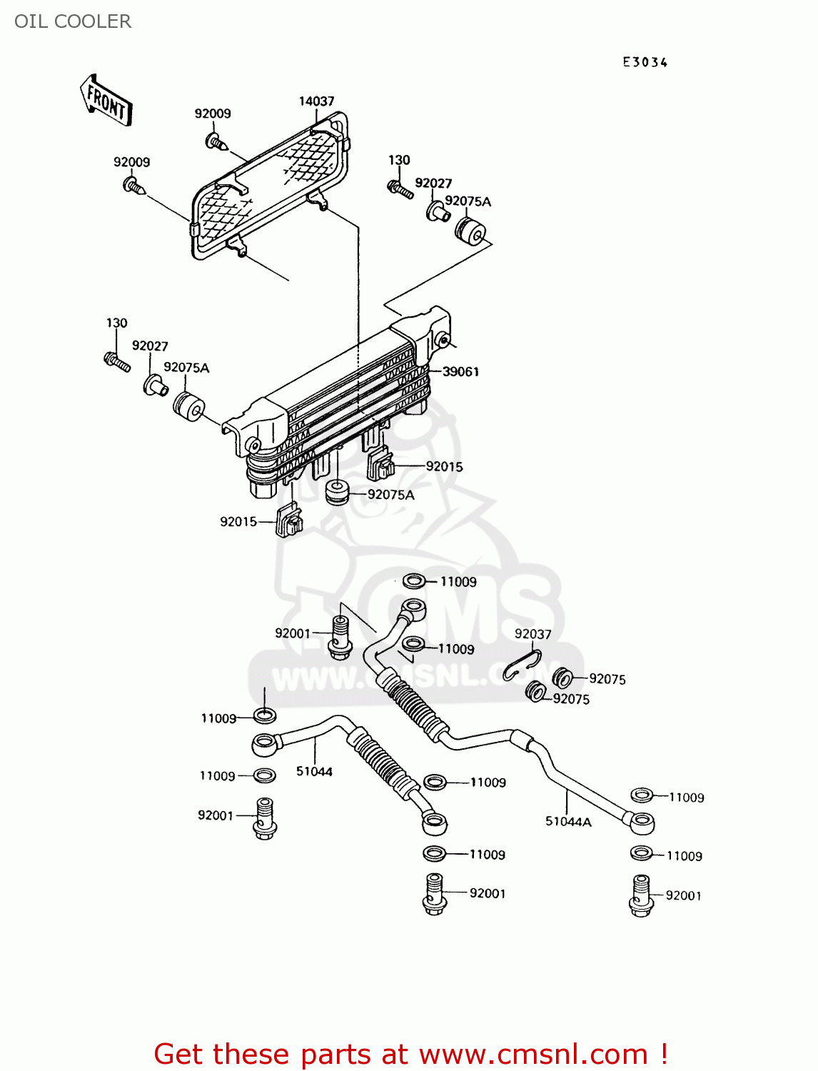 OIL COOLER ZG1000A7 1000GTR 1992 EUROPE UK FR AR FG ST
