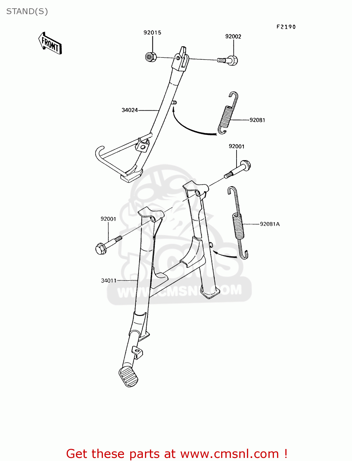 STAND(S) ZG1000A7 1000GTR 1992 EUROPE UK FR AR FG ST