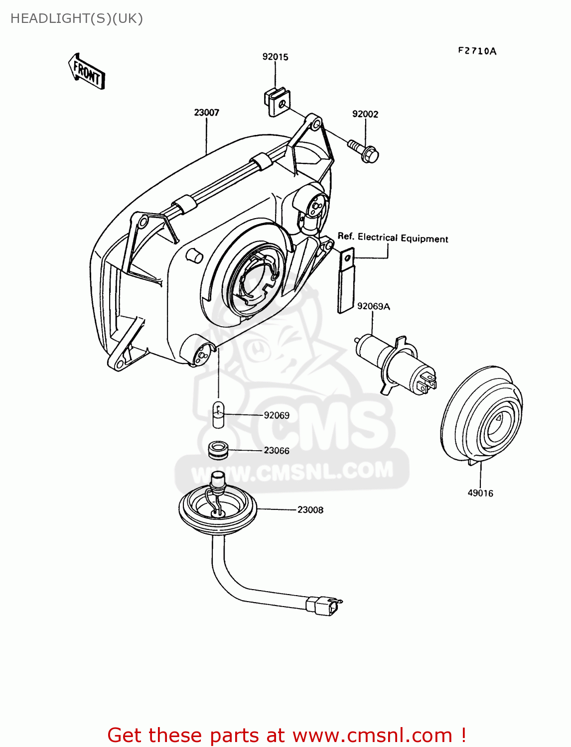 HEADLIGHT(S)(UK) ZG1000A7 1000GTR 1992 EUROPE UK FR AR FG ST