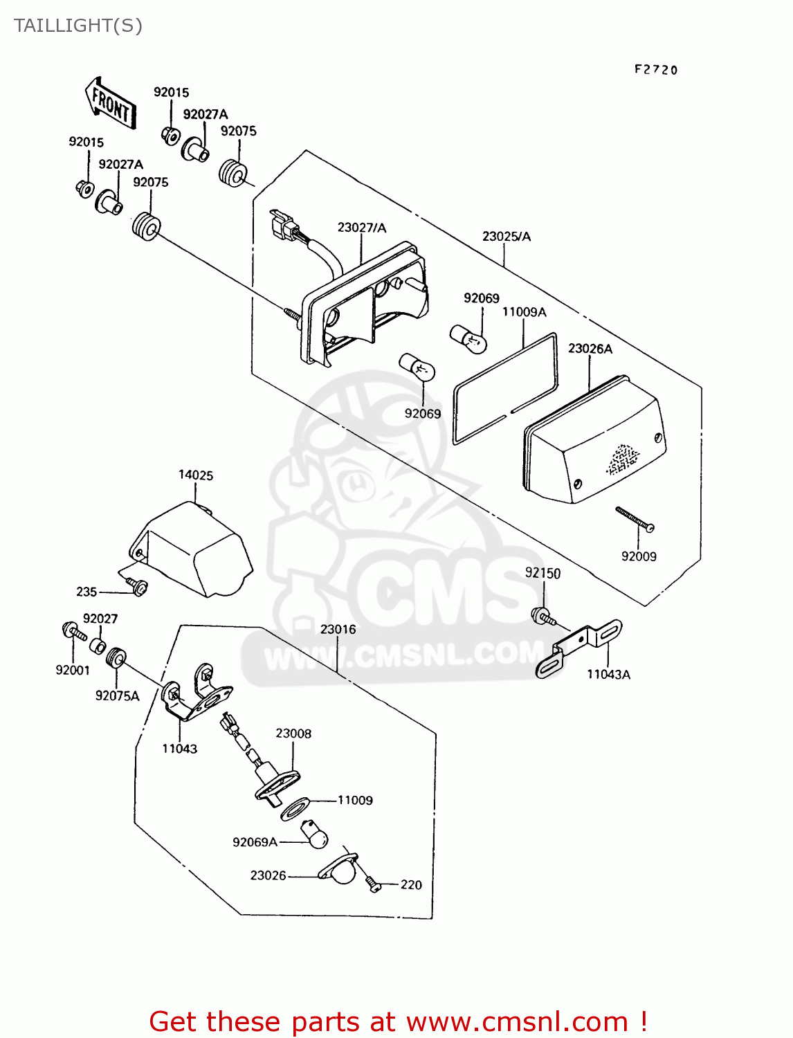 TAILLIGHT(S) ZG1000A7 1000GTR 1992 EUROPE UK FR AR FG ST