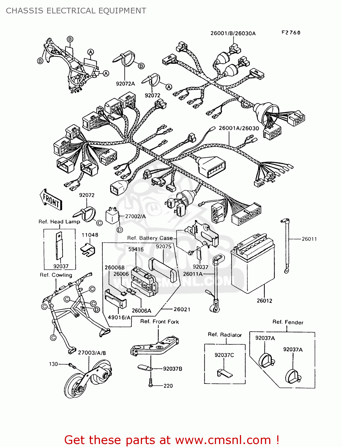 CHASSIS ELECTRICAL EQUIPMENT ZG1000A7 1000GTR 1992 EUROPE UK FR AR FG ST