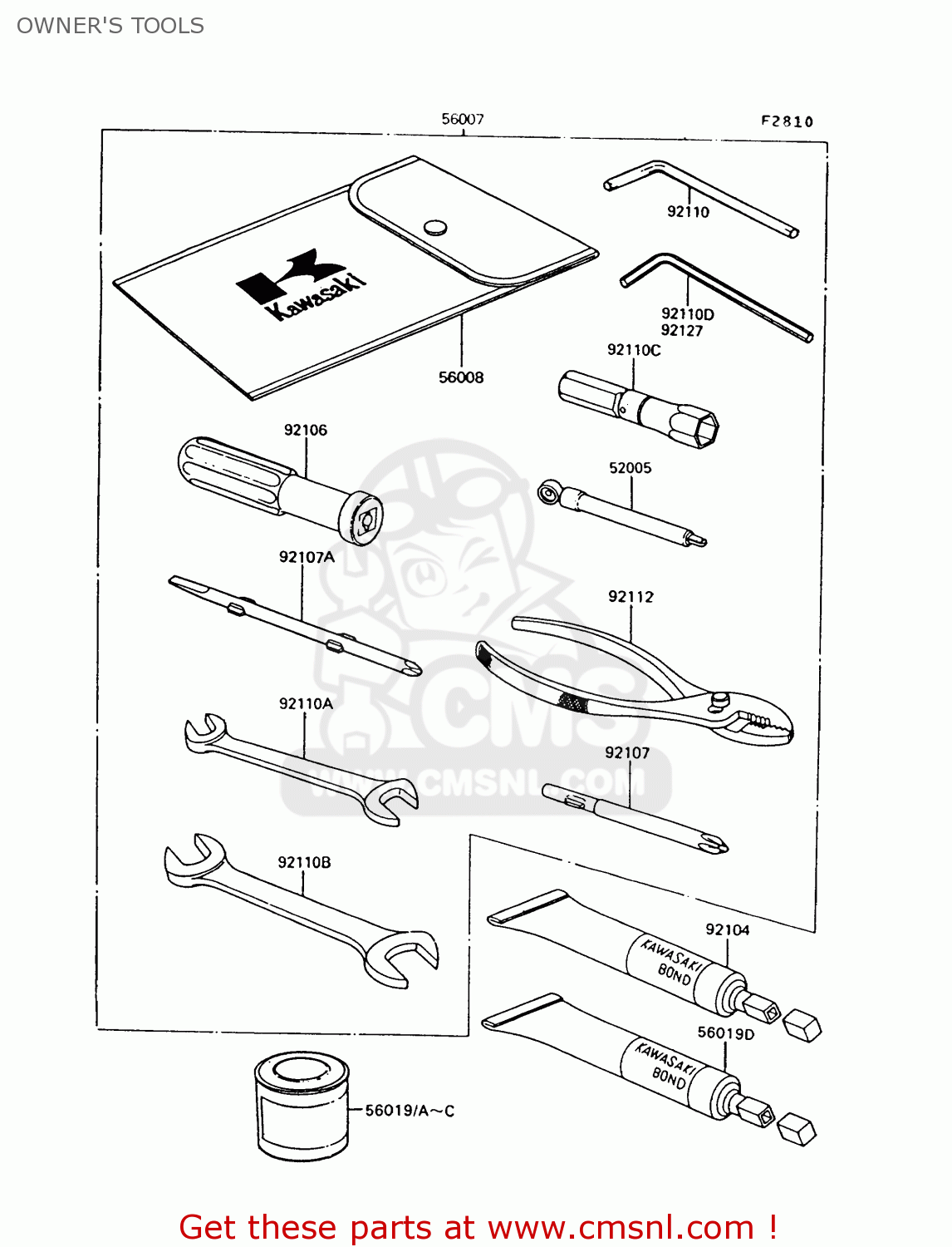 OWNER'S TOOLS ZG1000A7 1000GTR 1992 EUROPE UK FR AR FG ST